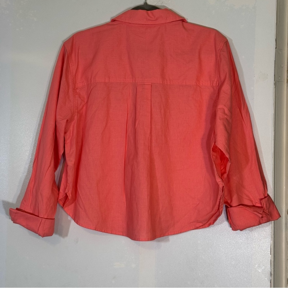 New Universal Thread Button Down Crop Top Pink/Gr… - image 8